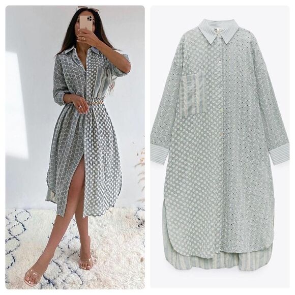 Zara Dresses & Skirts - ZARA
Embroidered shirt dress New